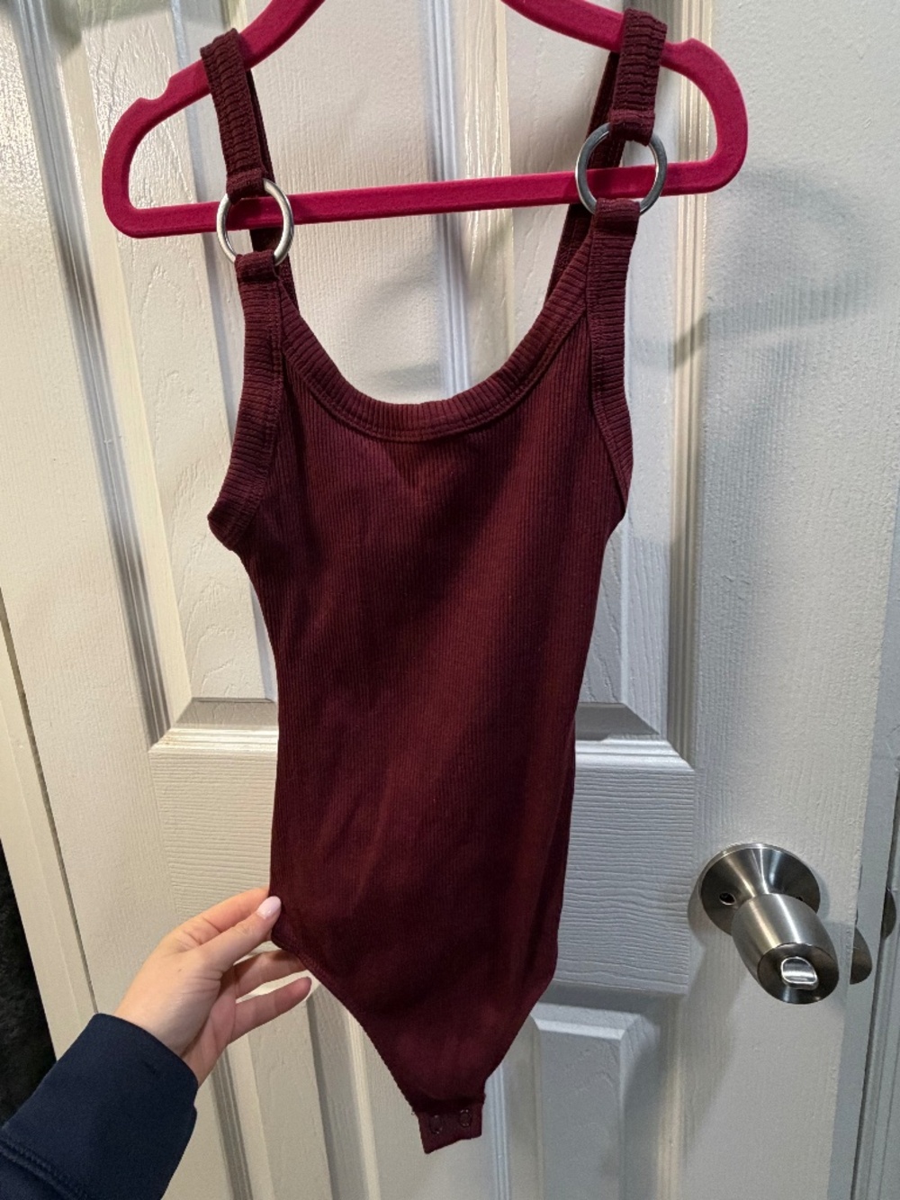 Express Burgundy Sleeveless Bodysuit Size XXS